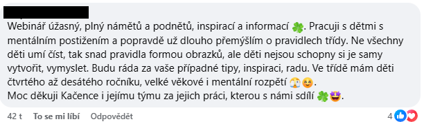 Reference na webinář