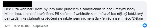 Reference na webinář